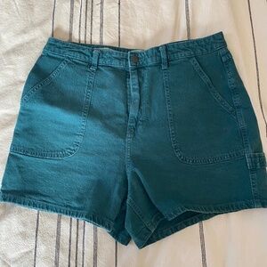 High-Waisted Teal Carpenter Shorts - Universal Thread - Sz 12